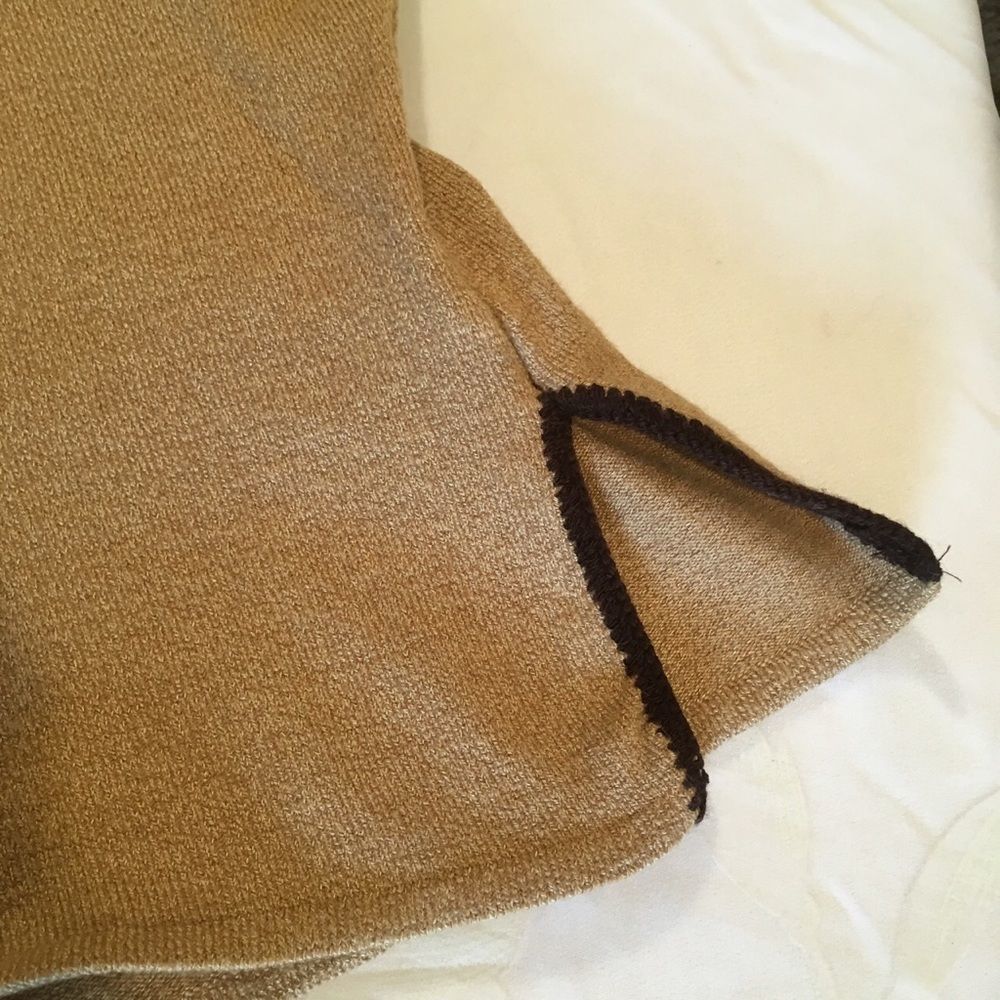 Bette Page Caramel Sweater With Brown Stit… - Picture 6 of 9